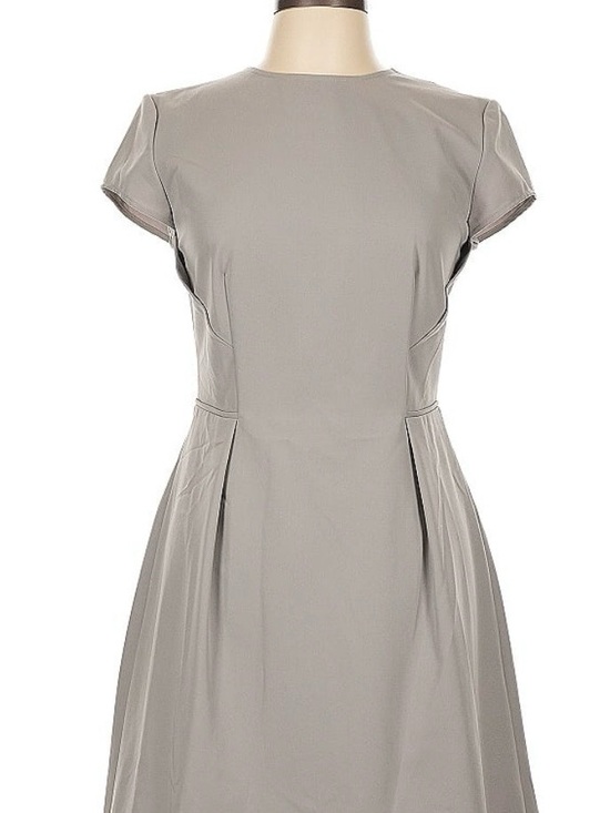 Ava & Aiden Dresses & Skirts - Ava & Aiden Light Gray Cap-Sleeve Fit and Flare Midi Dress